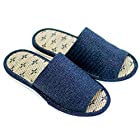 オカ(OKA) 日本製 畳スリッパ Lサイズ ブルー(足のサイズ26.5cmまで い草 和) 4548622995176