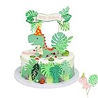 送料無料ケーキトッパー 誕生日ケーキ飾り恐竜 happy birthday 緑の葉 夏 飾り 女の子 男の子 誕生日 パーティー 飾り…