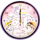 ティーズファクトリー 掛け時計 インデックス ウォール クロック クレヨンしんちゃん ふわふわ クレヨン ピンク 4×30×30cm