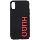 [ヒューゴ] モバイルケース/カバー HUGOロゴ iPhone レザーケース 8+ ブラック
