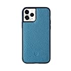 [HANATORA] iPhone11 Pro Max 本革ケース シュリンクカーフレザー 耐衝撃 ハンドメイド ギフト おしゃれ シンプル 大人可愛い メンズ レディース スマホケース 水色 青緑色 シアンブルー SPG-11ProMax-Cy
