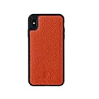 [HANATORA] iPhone XS/iPhone X 本革ケース シュリンクカーフレザー 耐衝撃 ハンドメイド ギフト おしゃれ シンプル 大人可愛い メンズ レディース スマホケース 橙色 オレンジ SPG-XS-Orange