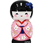 送料無料日本土産 リボンこけし 置物 人形 着物 インテリア雑貨 和柄 Kokeshi doll ribbon Ornament (ピンク)