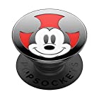 PopSockets: ポップグリップ 携帯電話やタブレット用 交換可能なトップ付き エナメルミッキー