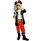 送料無料子供 カリブ 海賊 衣装 セット パイレーツ オブ カリビアン パーティ ハロウィン コスプレ コスチューム (黒+赤, XL)