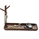 DBRP 玄関収納 木製 キースタンド 鍵置き 鍵ホルダー 小物入れ 卓上収納 物ボックス 胡桃の木