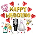 送料無料KINOKINO 結婚式 ウェディング 巨大 バルーン ハート 指輪 HAPPY WEDDING