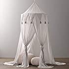 micia luxury(ミシアラグジュアリー) リネン ベッドルーム キャノピー 蚊帳 カーテン 寝具 ラウンド グレー