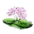 送料無料幸運 水晶ピンク蓮の花 クリスタル ガラスインテリア 花 ハス 家の装飾 風水運気 開運装飾品
