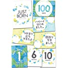 送料無料【Babystity】月齢フォト カード マンスリーカード 24面12枚 赤ちゃん 写真 (Pattern_boy)