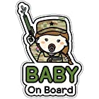 送料無料baby on board sign for car (16. Soldier Girl) - ベビーオンボード-磁石も吸盤もありません-ベビーオンボード安全標識-かわいくて面白いベビーインカーステッカーが窓バンパーに貼られています