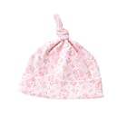 送料無料creme de coco 小 花 柄 スムース 帽子 ハット フード キャップ [頭を優しく保護] 新生児 赤ちゃん 綿100% 日本製 42cm (ピンク)