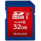 送料無料GAUDI SDHCカード Class10 UHS-1 32GB 3年保証 ECOパッケージ採用 GSDHCU1A32G