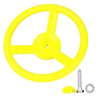 送料無料ステアリングホイールのおもちゃ、、プラスチック製の頑丈なスイングセットステアリングホイール、滑らかな表面耐久性のある明るい色のスイングセット青い遊び場屋外(yellow)