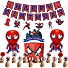送料無料スパイダーマン　誕生日　飾り付け　男の子　キャラクター　英雄　スーパーヒーロー　ケーキトッパー　バルーン　風船　happy birthday　バナー　ガーランド