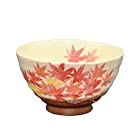 送料無料豊窯(Yutakagama) 利休茶碗 白 十二ヶ月草花文 十一月 紅葉