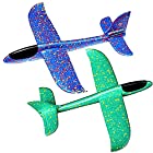 送料無料[TradeWind] 手投げ飛行機 グライダー 飛行機 プレーン 手投げ 組み立て 公園遊び 模型 航空機 水平飛行 回転飛行 おもちゃ(青/緑)