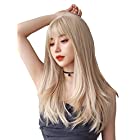 送料無料ウィッグ ロング wig ミディアム 自然 ストレートカツラ フルウィッグ セミロング レイヤー レディース かつら ネット付き（黒茶色）