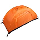 送料無料一人用テント、軽量一人用キャンプテント、アウトドアキャンプ用(オレンジ)