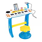送料無料【LifeRed】 グランドピアノ 電子ピアノ ピアノ イス付き おもちゃ 子供用 キッズ 多機能 知育玩具 誕生日 こどもの日 クリスマス プレゼント (HK-8158C) (ブルー)