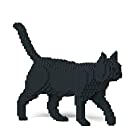送料無料リアルな動物オブジェを作れる ブロックおもちゃ お散歩している 黒猫さん 41.3×8.1×高さ28.8cm ネジで固定する丈夫なブロック 大人向け 立体パズル 崩れない インテリア小物 JEKCA エンヴェールヘルック