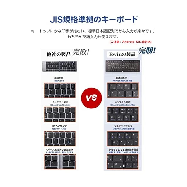 ヤマダモール | Ewin Bluetooth キーボード 日本語配列 折りたたみ式