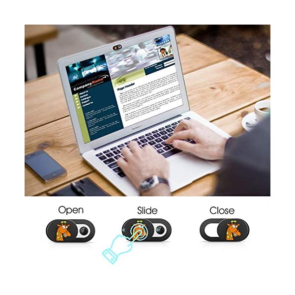 Siregウェブカメラ保護カバー超薄型でかわいいアニマル柄のカメラ保護カバー スライド式ノートブック タブレット Macbook Pro Mac Mini コンピューター スマートフォン プライバシーとセキュリティ保護 強力な接着剤に最適 ｎｂ ヤマダモール店