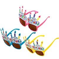 ハッピーバースデー 一部予約 サングラス 3色セット Happy バースデーパーティー 誕生日 おもしろ眼鏡 メーカー再生品 Birthday