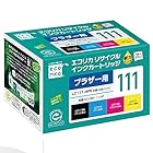 エコリカ ブラザー LC111-4PK対応リサイクルインク 4色パック ECI-BR111-4P 残量表示対応