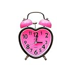 DECHOUS 目覚まし時計 ハート型 卓上 置き時計 時計 ダブルベル かわいい 大音量 子供 女の子 プレゼント