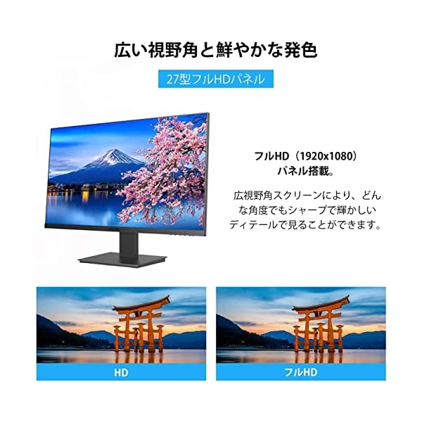 ヤマダモール | KOORUI モニター 27インチ、ディスプレイ フルHD IPS