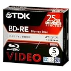 TDK ベアタイプ 録画用ブルーレイディスク 25GB 繰り返し録画用(書き換え型) 5枚パック BDV-RE25X5S