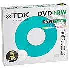 TDK データ用DVD+RW 1-4倍速 インクジェットプリンタ対応（ホワイト） 5枚パック D+RW47PB5S