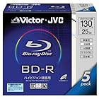 Victor 映像用ブルーレイディスク 1回録画用 130分 25GB 2倍速 5枚 日本製 BV-R130A5