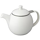 フォーライフ ティーポット 陶器 白 710ml 大容量 4杯用 茶こし付き 電子レンジ・食洗機対応 ホワイト カーヴティーポット 387Wht