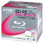 TDK 録画用ブルーレイディスク BD-RE 25GB 2倍速 ホワイトワイドプリンタブル 20枚パック BEV25PWA20K
