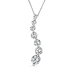 [Bling Jewelry] 古典的なブライダル ブリリアント カット ソリテア ラウンド キュービックジルコニア AAA CZ 愛です旅ペンダント ネックレス女性の結婚式 .925 スターリング シルバー