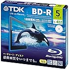 TDK 録画用ブルーレイディスク BD-R 25GB 1-4倍速 ホワイトワイドプリンタブル 5枚 5mmスリムケース BRV25PWB5A