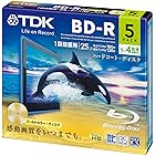 TDK 録画用ブルーレイディスク BD-R 25GB 1-4倍速 ゴールドディスク 5枚パック 5mmスリムケース BRV25B5A