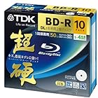 TDK 録画用ブルーレイディスク 超硬シリーズ BD-R DL 50GB 1-4倍速 ホワイトワイドプリンタブル 10枚パック 5mmスリムケース BRV50HCPWB10A