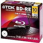 TDK データ用ブルーレイディスク BD-RE 25GB 1-2倍速 ホワイトワイドプリンタブル 10枚パック 5mmスリムケース BED25PWA10A