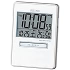 セイコー クロック 目覚まし時計 トラベラ 電波 デジタル カレンダー 温度 湿度 表示 白 パール SQ699W SEIKO