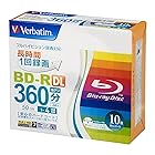 ?バーベイタム(Verbatim) Verbatim バーベイタム 1回録画用 ブルーレイディスク BD-R DL 50GB 10枚 ホワイトプリンタブル 片面2層 1-4倍速 VBR260YP10V1