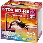TDK 録画用ブルーレイディスク ハードコート仕様 BD-RE 25GB 1-2倍速 5色カラーミックス ワイドプリンタブル 20枚パック 5mmスリムケース BEV25PWMA20A