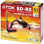 TDK 録画用ブルーレイディスク ハードコート仕様 BD-RE 25GB 1-2倍速 ゴールドディスク 10枚パック 5mmスリムケース BEV25A10A