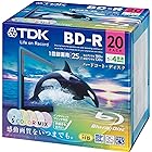 TDK 録画用ブルーレイディスク ハードコート仕様 BD-R 25GB 1-4倍速 5色カラーミックス ワイドプリンタブル対応 20枚パック 5mmスリムケース BRV25PWMB20A