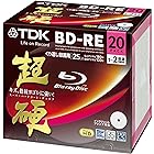 TDK 録画用ブルーレイディスク 超硬シリーズ BD-RE 25GB 1-2倍速 ホワイトワイドプリンタブル 20枚パック 5mmスリムケース BEV25HCPWA20A