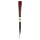 イシダ 日本製 箸 華うさぎ 木製 (天然木) アクリル 18cm 赤