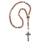 カトリック教会・聖ベネディクトのロザリオ　メンズ　ブラジル製ハンドメイドのウッドネックレス