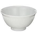 白山陶器 飯碗 白 よしず彫 (約)φ12×6.2cm 波佐見焼 日本製
